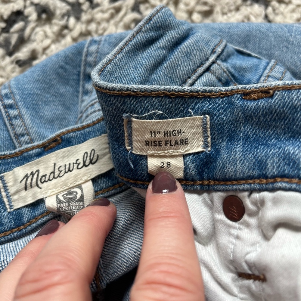 Madewell Women's Blue High-Rise Flare Jeans